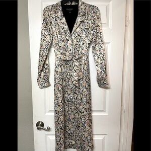 Laundry by Shelli Segal button down satin dress floral